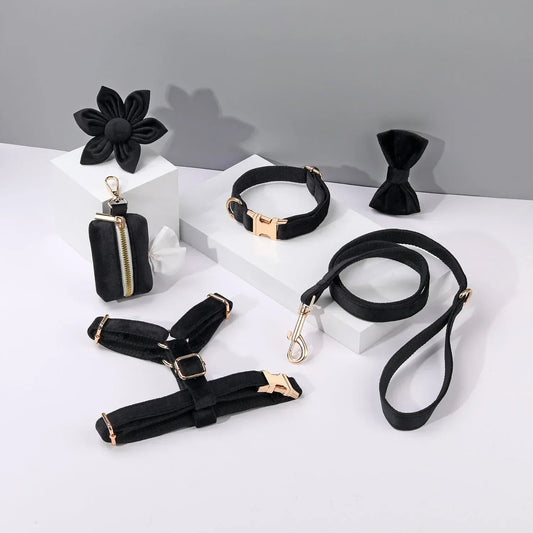 Juodas Pawsome Pets pasivaikščiojimo rinkinys šuniui - Jaukuma