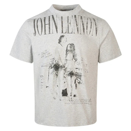 Trumpi unisex marškinėliai su užrašu JOHN LENNON „XOUBOY“ - Jaukuma