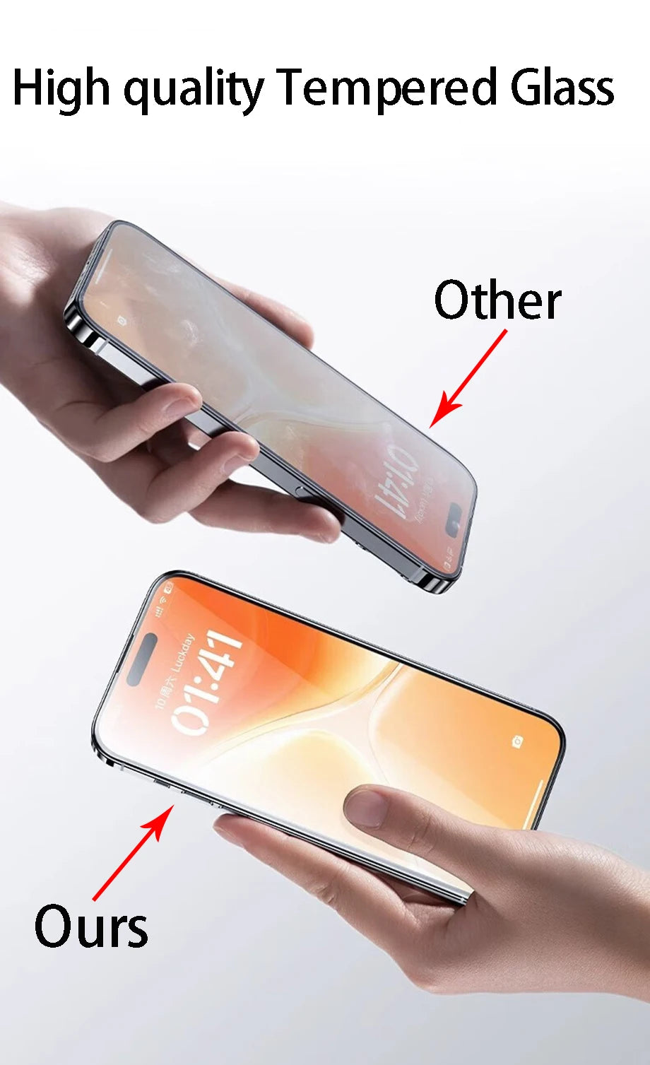 Grūdinto stiklo apsauga iPhone telefonui (4 vnt.)