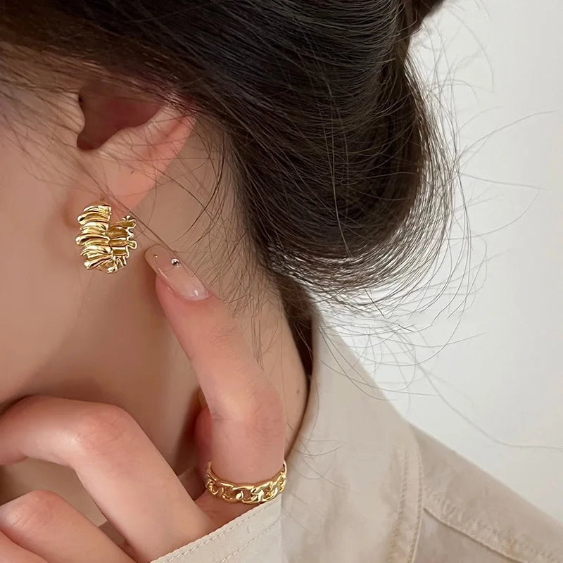 GUOLE nerūdijančio plieno žiediniai auskarai