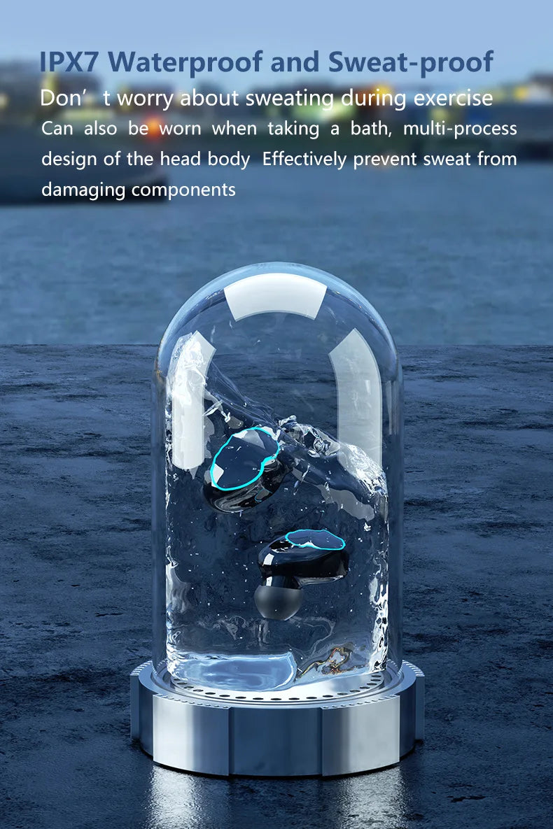 M10 bevielės ausinės su įkrovimo dėklu