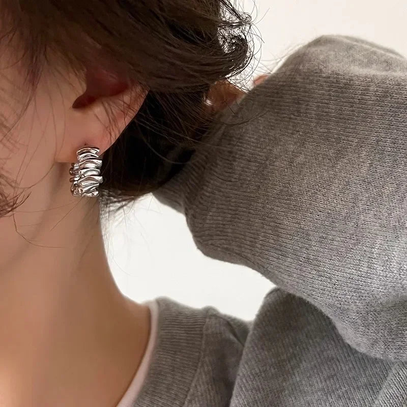 GUOLE nerūdijančio plieno žiediniai auskarai