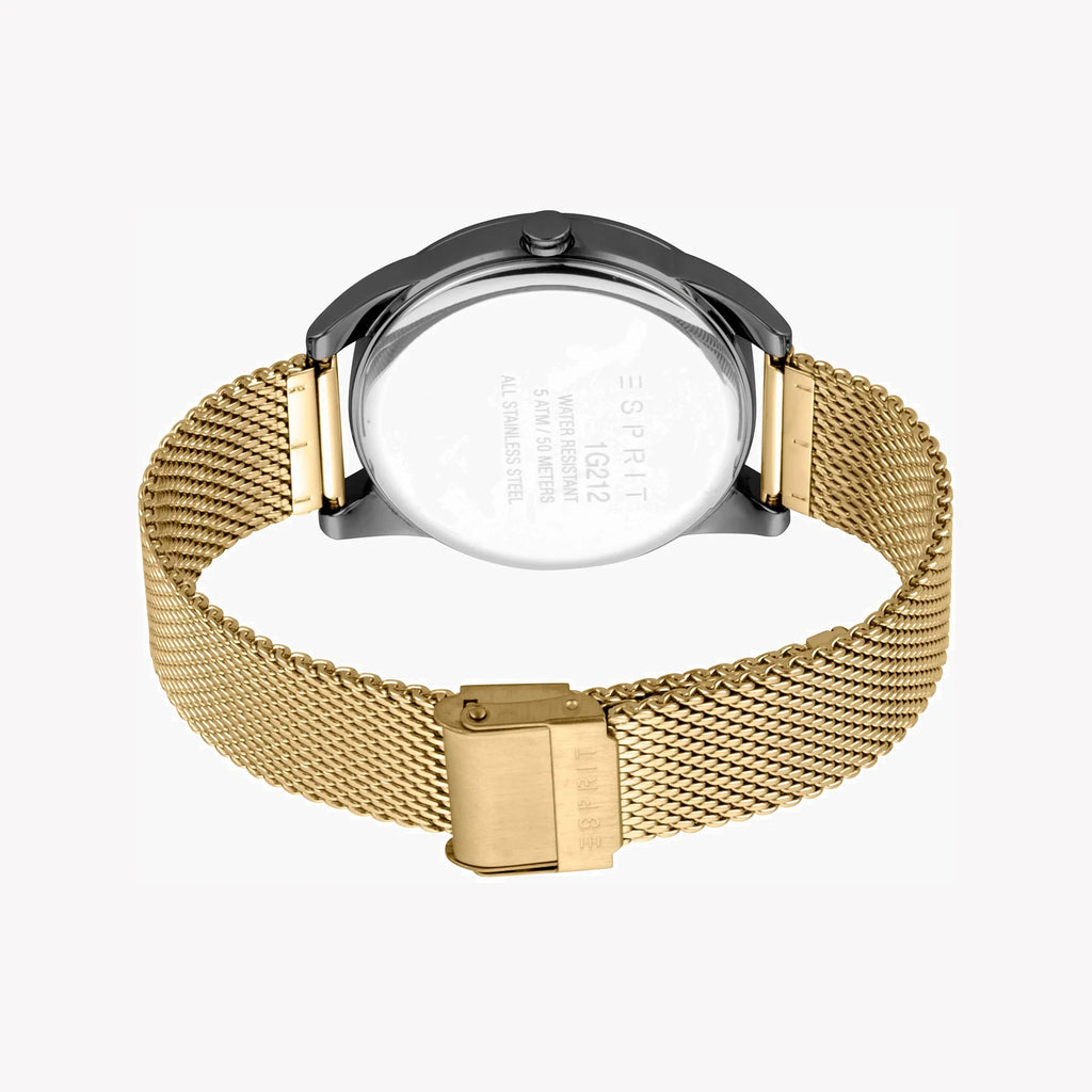 Esprit Men's Gold Stainless Steel Watch, Black Dial | Es107523003-2
